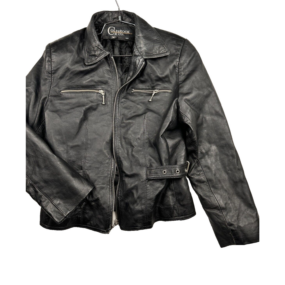 Colebrook & Co Black Leather Jacket Women size‎ S